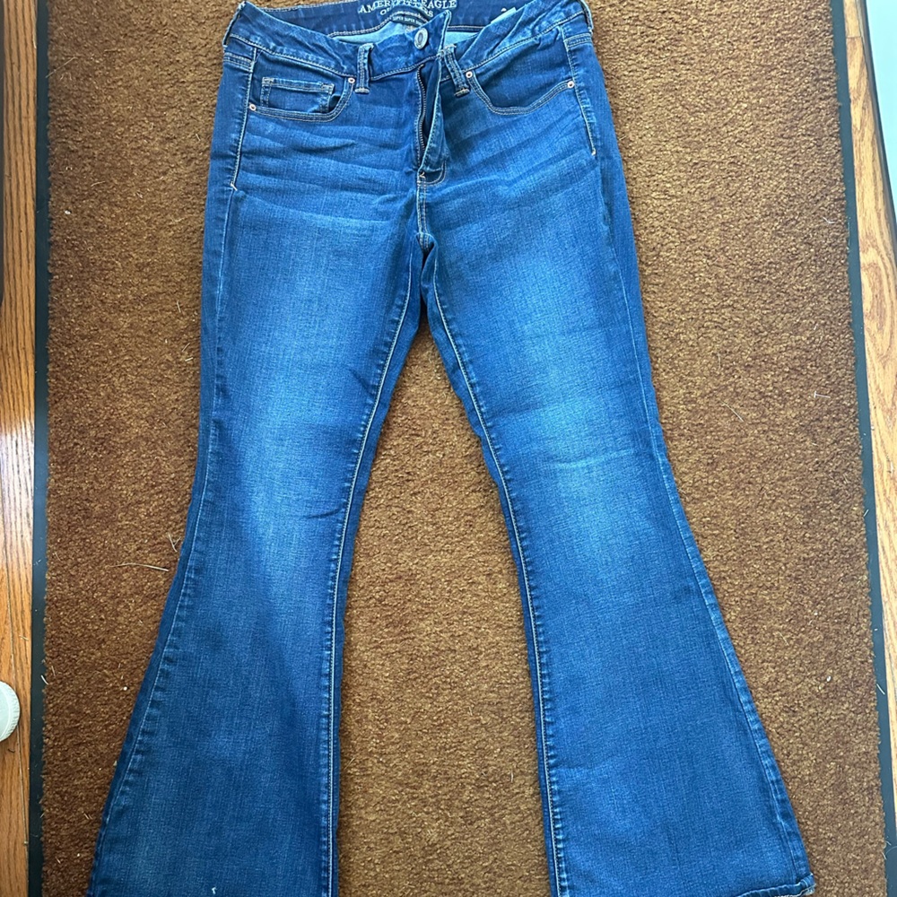 American Eagle Outfitters Blue Flare Jeans Classic Style
